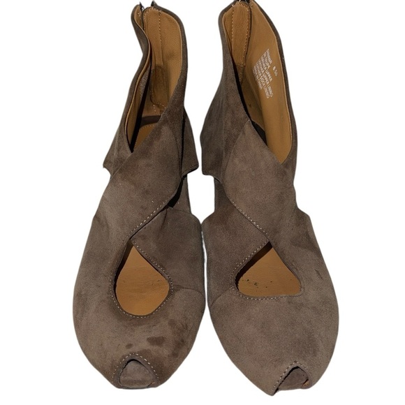 Earthies Women's Shoes Size 8.5B Dark Taupe Suede Upper "Syriana" Zip Back - Picture 2 of 13